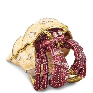 Bejeweled Red Herman Crab Trinket Box with matching pendant